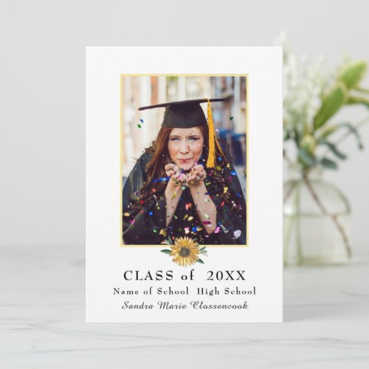 Modern Zonnebloem bloemenafstuderen Aankondiging (Staand voorkant)