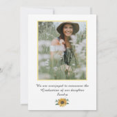 Modern Zonnebloem bloemenafstuderen Aankondiging (Achterkant)