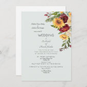 Modern Zonnebloem Boeket Uitnodiging Beide Sets Ou (Voorkant / Achterkant)