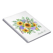  Modern Zonnebloem Boeket Wit Notitieboek (Rechterzijde)