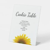 Modern Zonnebloem Cookie Tafel Baby shower Reclamebord Met Voetstuk (Voorkant)