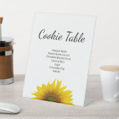 Modern Zonnebloem Cookie Tafel Baby shower Reclamebord Met Voetstuk (Insitu)