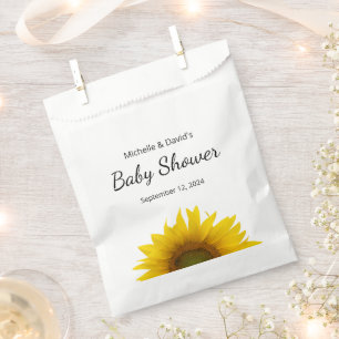 Modern Zonnebloem Land Bloemen Baby shower Bedankzakje