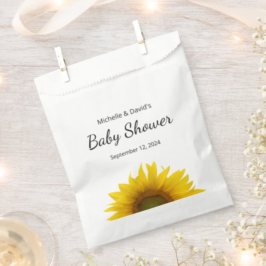Modern Zonnebloem Land Bloemen Baby shower Bedankzakje (Geknipt)