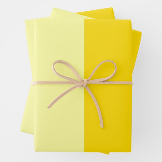 Modern Zonnig Geel Streepkleur blok Inpakpapier Vel (In situ)