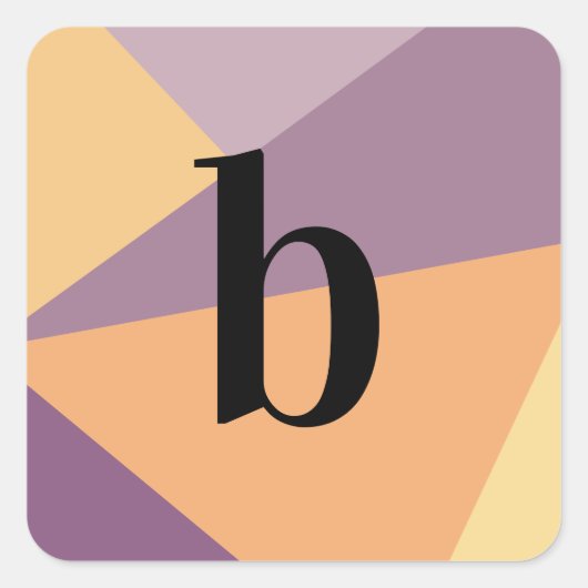 Modern Zonsopgang Monogram Vet Beginletter Vierkante Sticker (Voorkant)