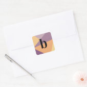 Modern Zonsopgang Monogram Vet Beginletter Vierkante Sticker (Envelop)