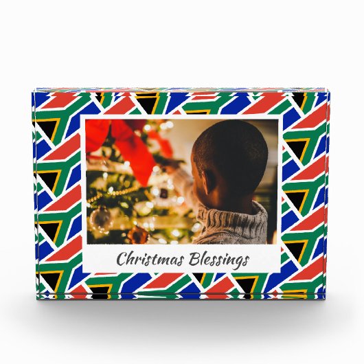Modern ZUID-AFRIKA FLAG-kerstkeepomwille Fotoblokken (Voorkant)
