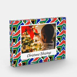 Modern ZUID-AFRIKA FLAG-kerstkeepomwille Fotoblokken