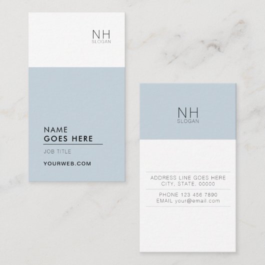 Modern zuiver multifunctioneel verticaal Visitekaa Visitekaartje (Voorkant / Achterkant)