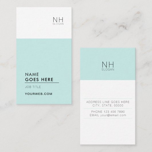 Modern zuiver multifunctioneel verticaal Visitekaa Visitekaartje (Voorkant / Achterkant)