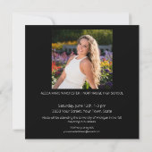 Modern zwart 2024 foto afstudeerfeest kaart (Achterkant)