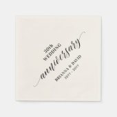 Modern Zwart 30e bruiloft Jubileum Party Servet (Voorkant)