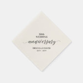 Modern Zwart 30e bruiloft Jubileum Party Servet (Hoek)