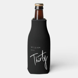 Modern Zwart 30e Dertigste verjaardagsfeestje Flesjeskoeler