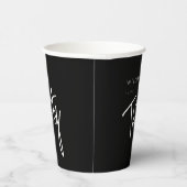 Modern Zwart 30e Dertigste verjaardagsfeestje Papieren Bekers (Rechts)