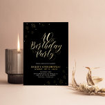 Modern Zwart 40e verjaardagsfeestje Echt Folie Uitnodiging<br><div class="desc">Vier uw speciale dag met deze stijlvolle folie voor een verjaardagsfeestje. Dit ontwerp is voorzien van een chique gouden folie tekst "40th Birthday Party" met sprankelende confetti op een zwarte achtergrond. U kunt de kleur van de folie kiezen (Goud/Zilver/Roos Goud). Meer design en feestartikelen zijn verkrijgbaar bij mijn winkel BaraBomDesign....</div>