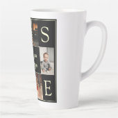 Modern Zwart 4 Foto Monogrammed Love You Opa Latte Mok (Rechts)