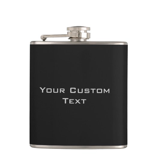 Modern zwart, aangepast heupfles (Voorkant)