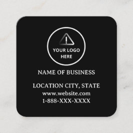 Modern zwart aangepast logo en QR-code  Vierkante Visitekaartje
