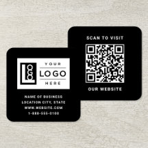 Modern zwart aangepast logo en QR-code