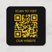 Modern zwart aangepast logo en QR-code vierkante z Visitekaartje (Achterkant)