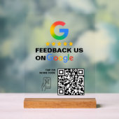 Modern zwart aangepast logo QR-code beoordeling bo Acryl Bord (Neutraal)