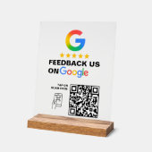 Modern zwart aangepast logo QR-code beoordeling bo Acryl Bord (Hoek)