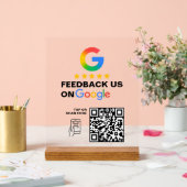 Modern zwart aangepast logo QR-code beoordeling bo Acryl Bord (Huwelijk)