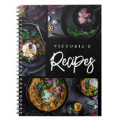 Modern zwart aangepaste foto recept notitieboek (Voorkant)