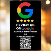 Modern Zwart Aangepaste QR-code Google Review Raamsticker