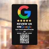 Modern Zwart Aangepaste QR-code Google Review Raamsticker (Vel 2)