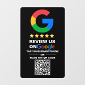 Modern Zwart Aangepaste QR-code Google Review Raamsticker (Vel)