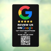 Modern Zwart Aangepaste QR-code Google Review Raamsticker (Vel 3)