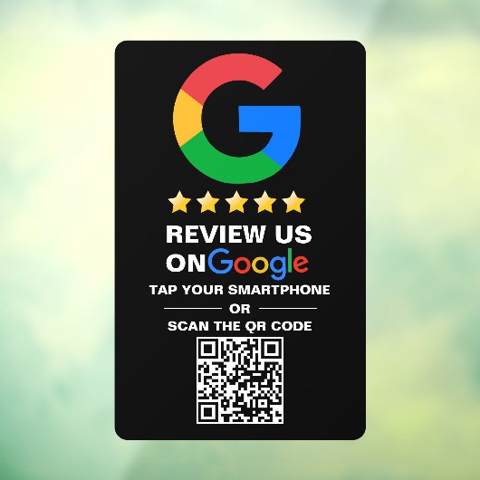 Modern Zwart Aangepaste QR-code Google Review Raamsticker (Vel 3)
