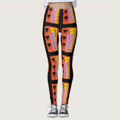 Modern zwart Abstract blokpatroon Leggings (Voorkant)