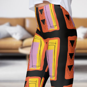 Modern zwart Abstract blokpatroon Leggings