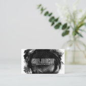 Modern Zwart Abstract Brush Stroke Artistic Trendy Visitekaartje (Staand voorkant)
