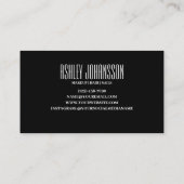 Modern Zwart Abstract Brush Stroke Artistic Trendy Visitekaartje (Achterkant)