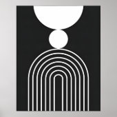Modern Zwart Abstract Elegant Geometrisch Minimali Poster (Voorkant)