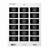 Modern zwart adreslabel etiket (Full Sheet)