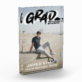 Modern zwart Afstuderen penseelscript Fotoblokken