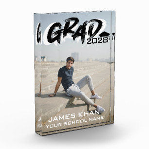 Modern zwart Afstuderen penseelscript Fotoblokken