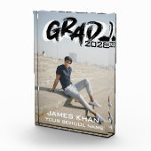 Modern zwart Afstuderen penseelscript Fotoblokken (Rechts)