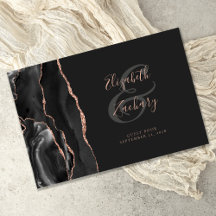 Modern Zwart Agaat Roos Goud Script Dark