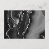 Modern Zwart Agaat Zilver Donker Bruiloft Details Informatiekaartje (Achterkant)