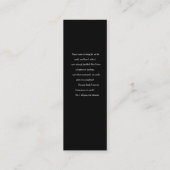 Modern zwart aquamarijn kristal Bladwijzer Mini Visitekaartje (Achterkant)