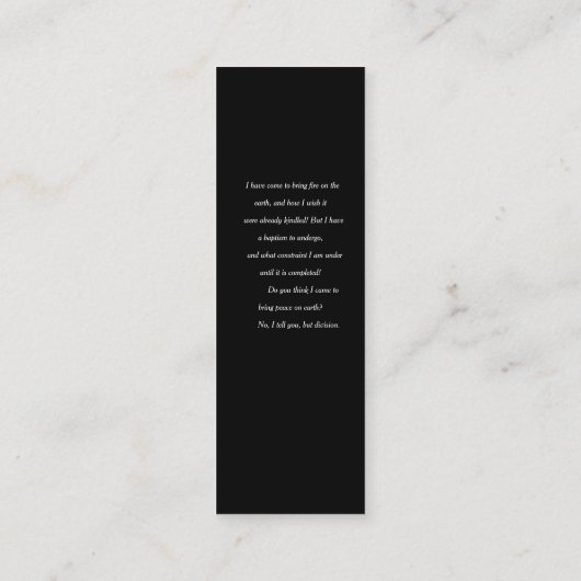 Modern zwart aquamarijn kristal Bladwijzer Mini Visitekaartje (Achterkant)