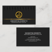 Modern zwart arbeidspictogram Faux Gold Logo Consu Visitekaartje (Voorkant / Achterkant)