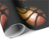 Modern zwart basketbal sportpatroon cadeaupapier (Rol Hoek)
